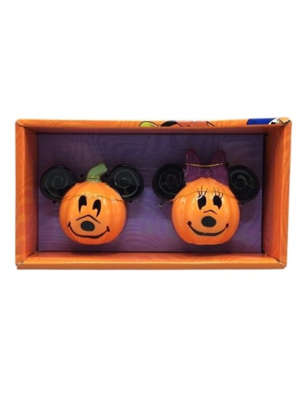 Disney Mickey & Minnie Salt  Pepper Shakers Halloween Jack o Lanterns